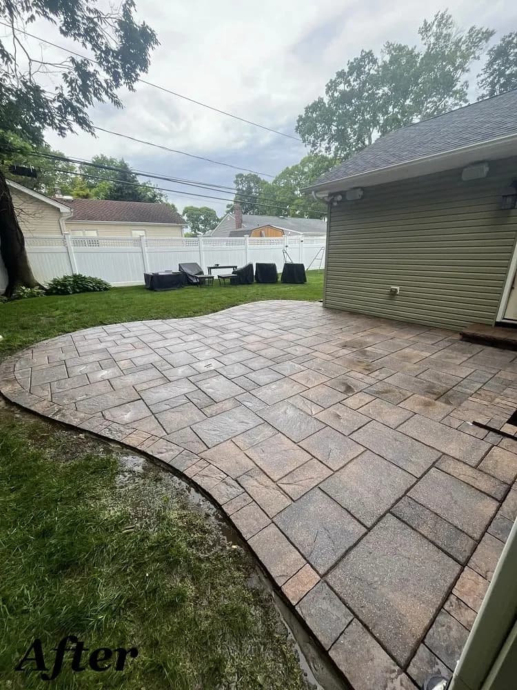After washing and restoration: beautifully restored backyard area