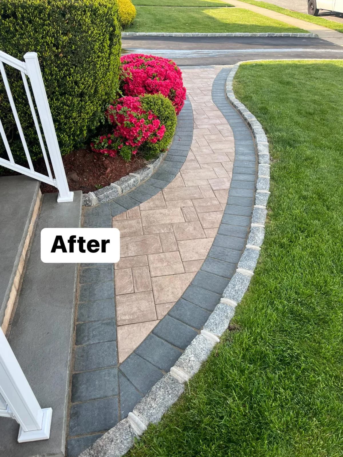 After washing and sealant: driveway restored to like-new condition