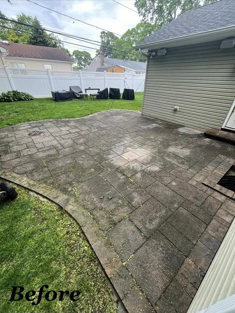 Before washing and restoration: neglected backyard area