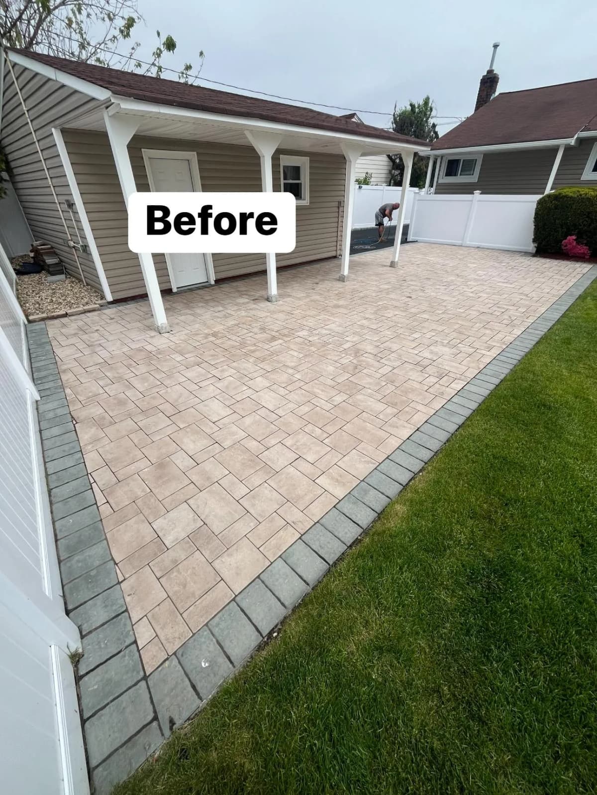 Before washing and sealant: dirt and grime on surface