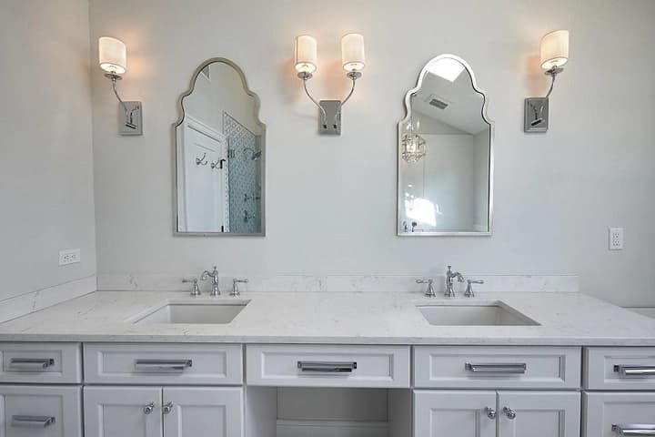 Modern bathroom renovation with stylish fixtures