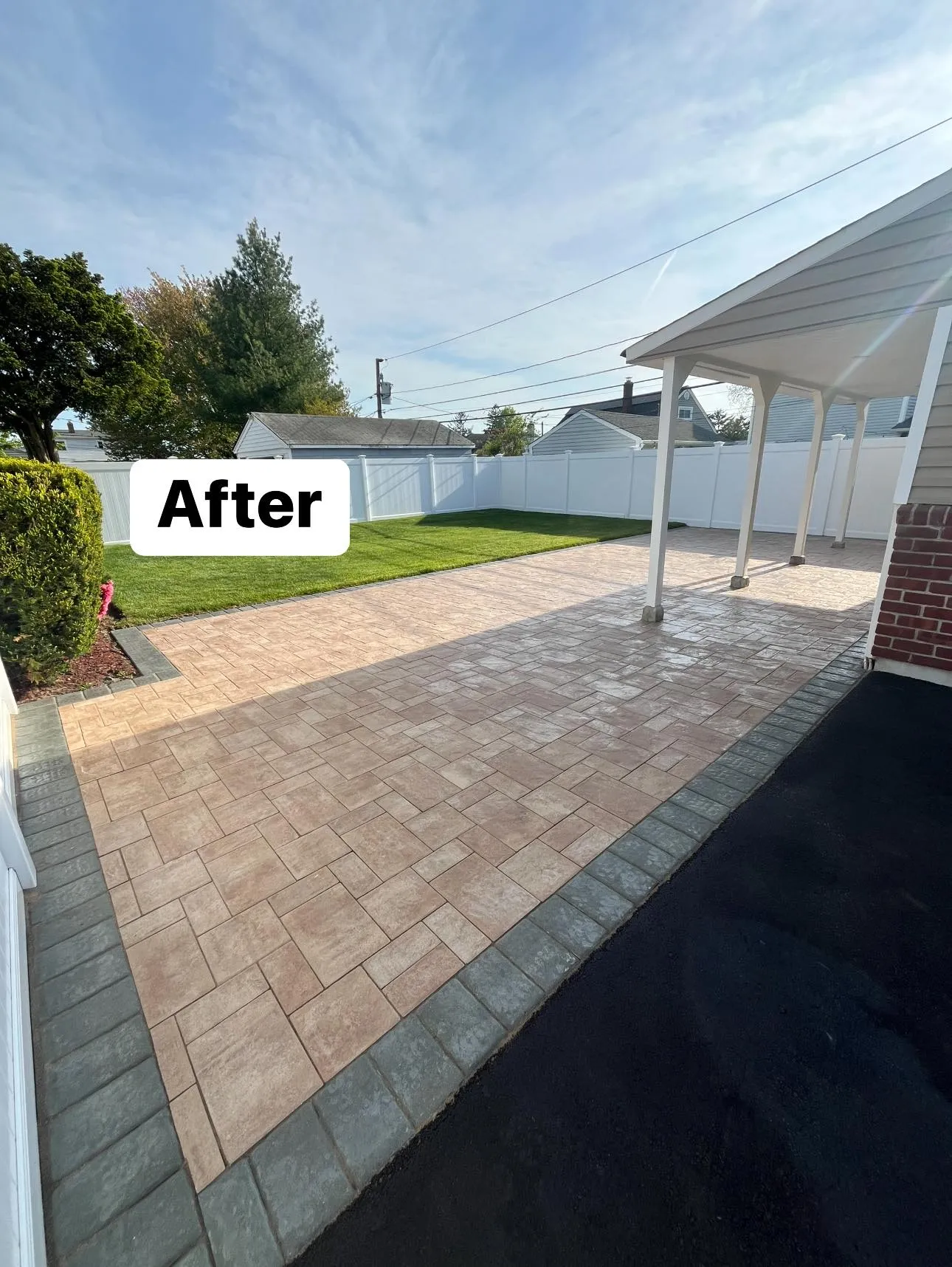 After washing and sealant: refreshed and sealed concrete